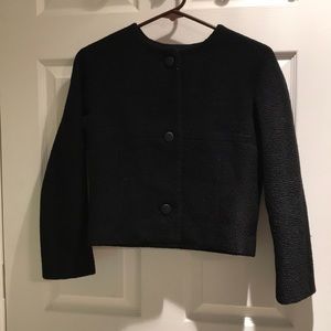 Women’s Short Black Coat with Three Buttons